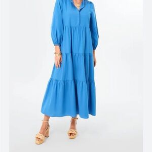 Pomander Place Azure Tiered Midi Dress